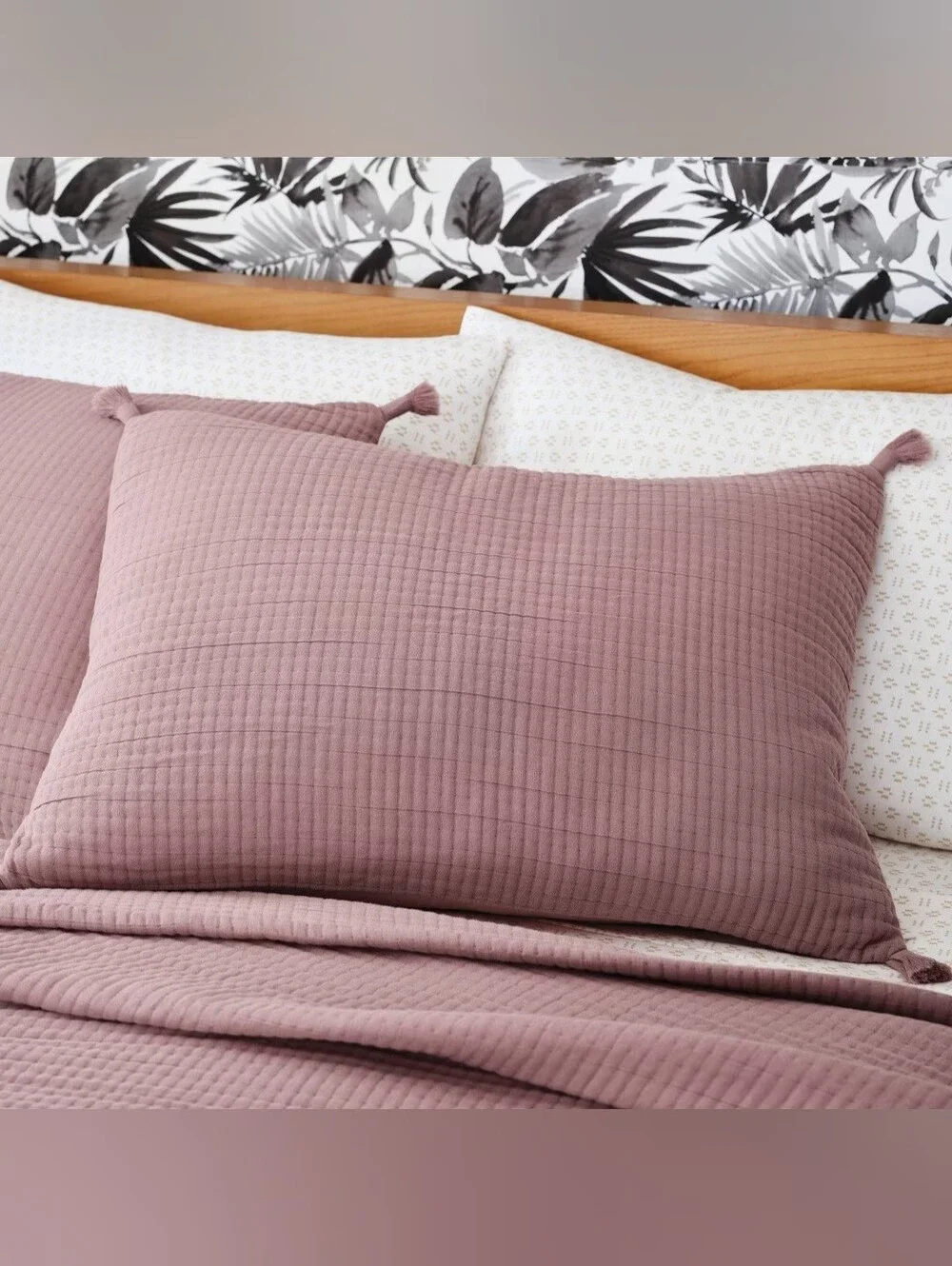 Threshold King Double Cloth Quilt Sham Mauve